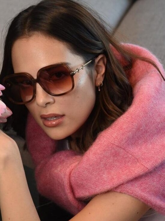 Gucci Accessories - Gucci GG0884SA 002 Sunglasses Havana Square Frame, Brown Lenses
